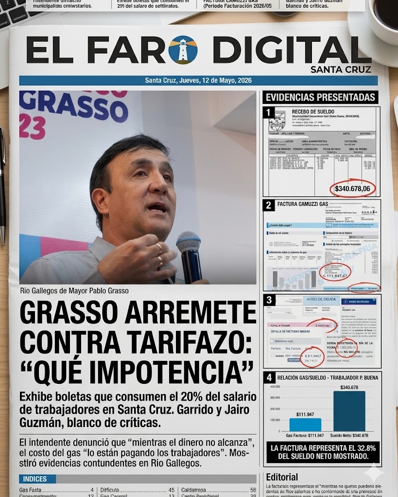 "Qué impotencia": Pablo Grasso cruzó duramente a Jairo Guzmán y José Luis Garrido por el aumento de las tarifas de gas en Santa Cruz